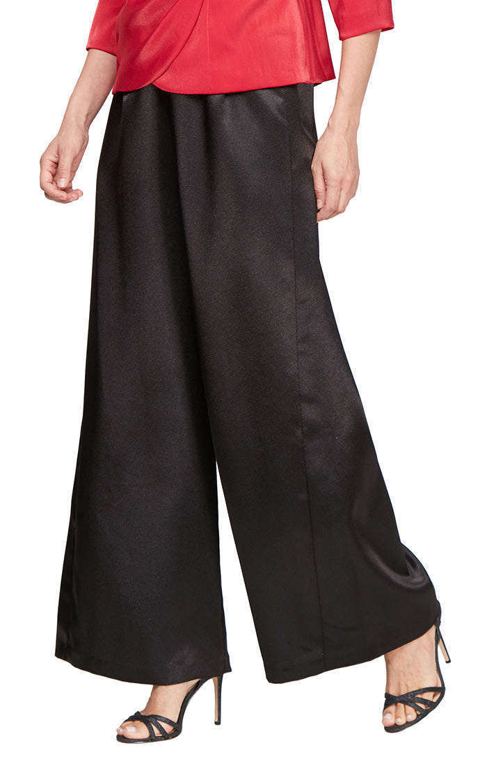 Plus Wide Leg Satin Pant