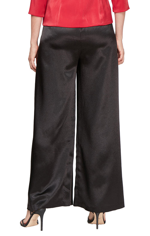 Plus Wide Leg Satin Pant