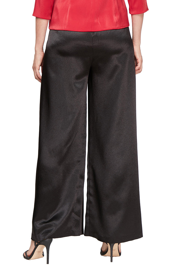 Petite Wide Leg Satin Pant