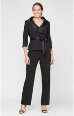 Petite Two-Piece Plus Crepe Tuxedo Pantsuit