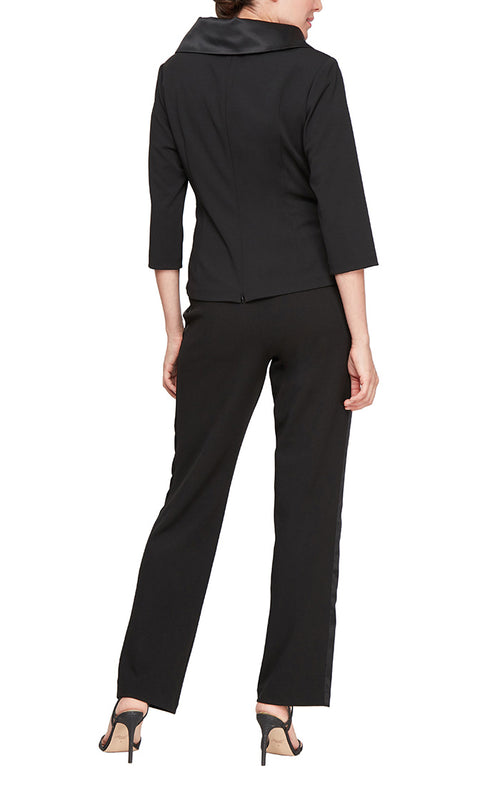 Petite Two-Piece Plus Crepe Tuxedo Pantsuit