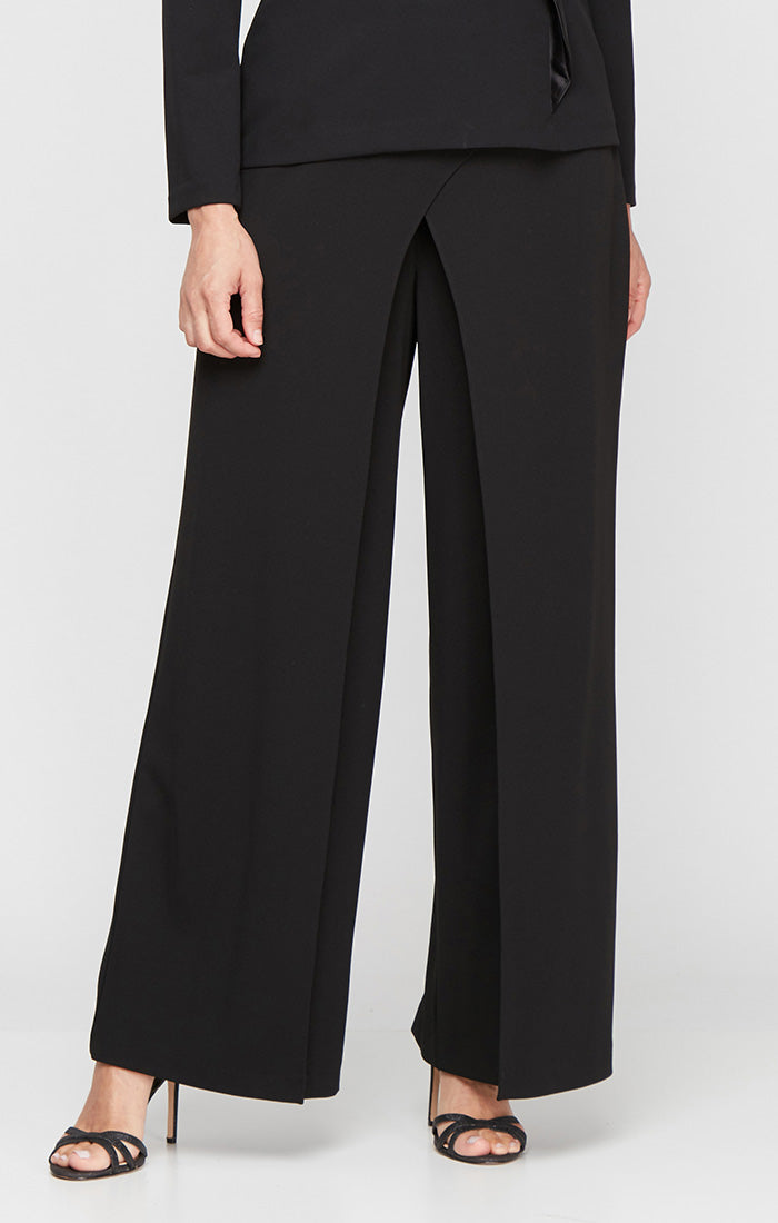 Petite Satin Tuxedo Stripe Crepe Pant