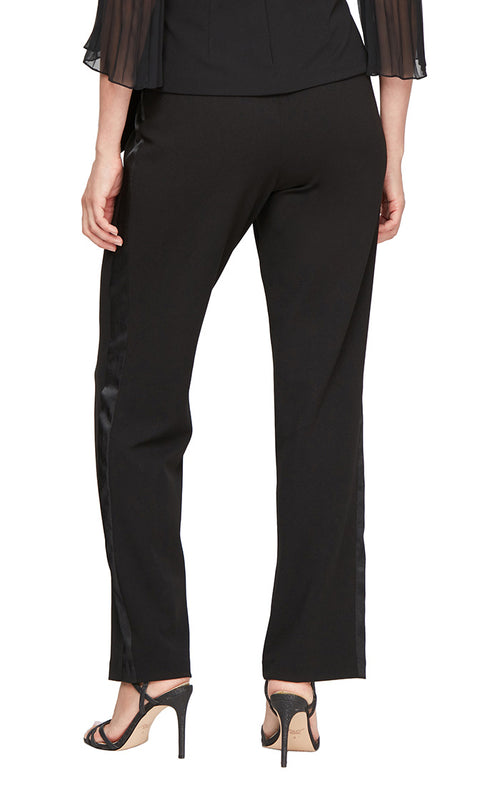 Plus Satin Tuxedo Stripe Crepe Pant