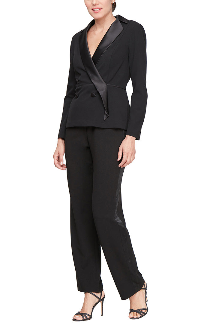 Petite Two-Piece Tuxedo Pantsuit