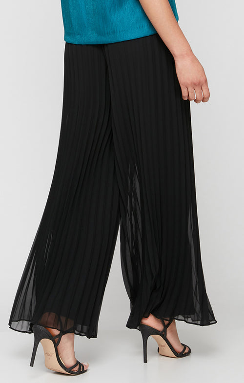 Petite Wide Leg Pleated Chiffon Pant