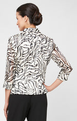 3/4 Sleeve Printed Chiffon Side Closure Blouse