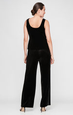 Petite Three-Piece Velvet Pantsuit