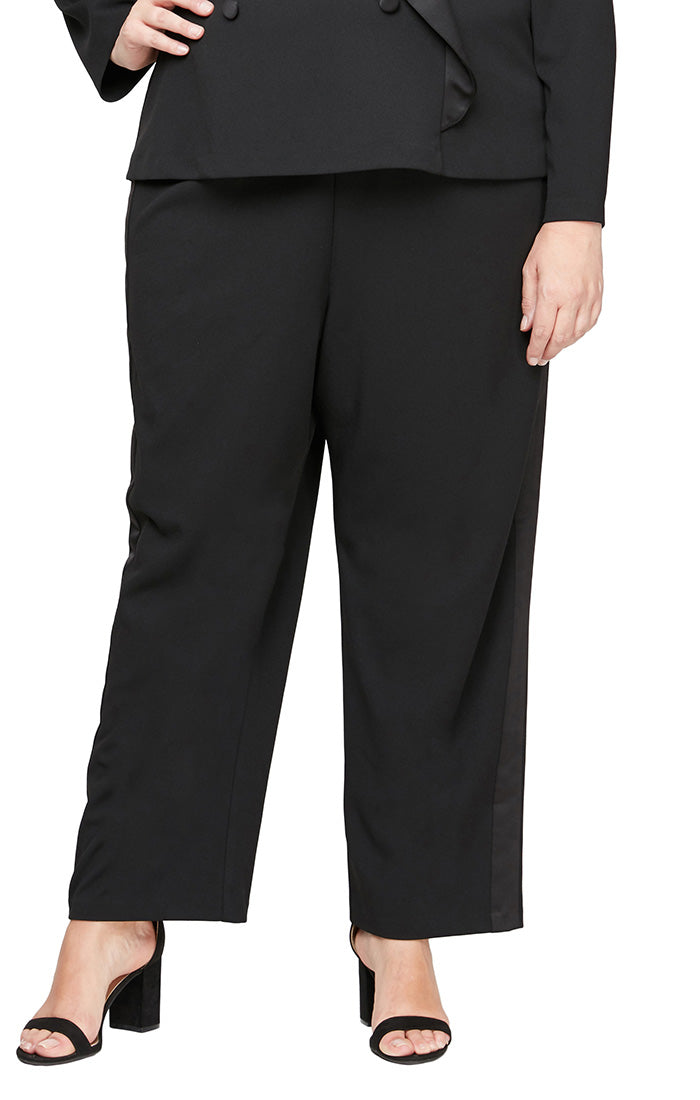 Plus Two-Piece Plus Crepe Tuxedo Top and Pant