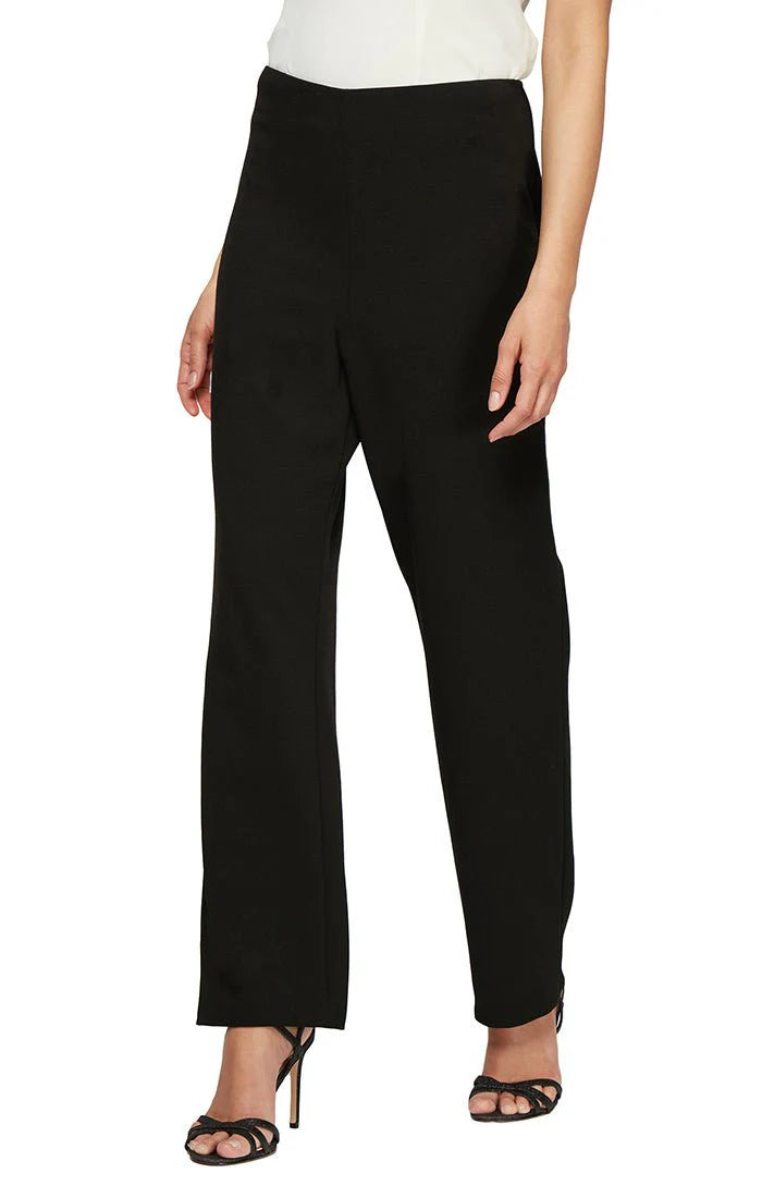 Two-Piece Pantsuit with Embroidered Tulle Mock Twinset & Crepe Pant