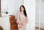 Embroidered Sequin Lace Sheath Dress with Illusion Neckline & 3/4 Bell Sleeves - alexevenings.com