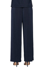 Petite Straight Leg Metallic Knit Pant - alexevenings.com