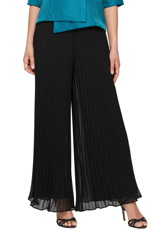 Plus Wide Leg Pleated Pant - alexevenings.com