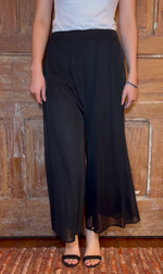 Wide Leg Cropped Length Mesh Pant