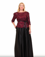 Two-Piece Soutache Blouse and Satin Skirt Outfit