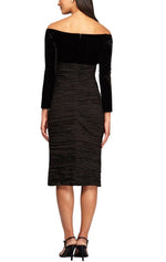 Short Off The Shoulder Empire Waist Sheath Dress - alexevenings.com