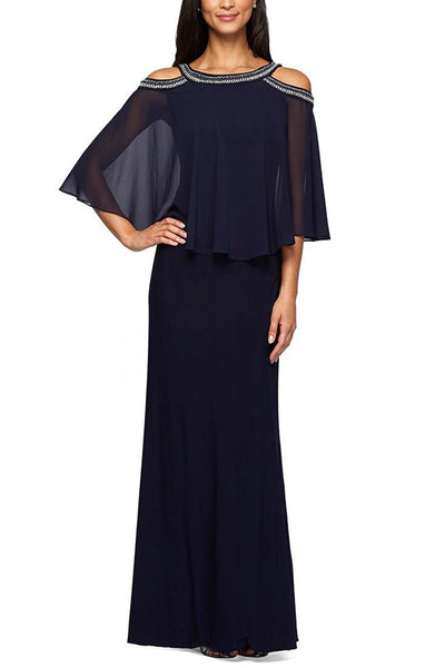 Marina chiffon discount popover lace gown