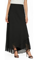 Long Chiffon Skirt with Tulip Hem - alexevenings.com