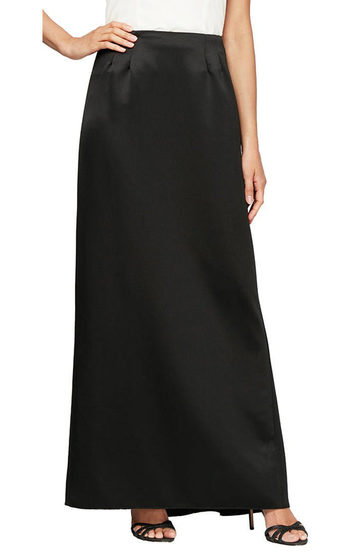 Long Satin Skirt with Fishtail Back Detail - alexevenings.com