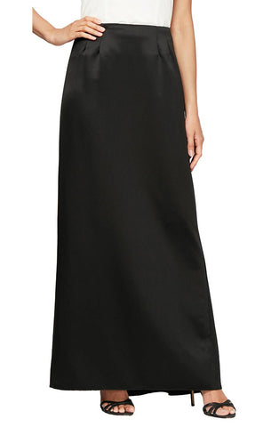 Long Satin Skirt with Fishtail Back Detail