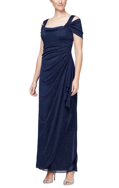 Alex evenings petite 2024 draped sweetheart gown