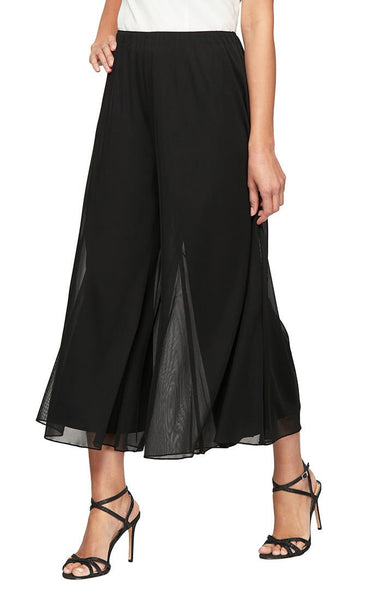 Petite Wide Leg Cropped Length Mesh Pant –