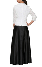 Satin Ballgown Skirt with Pockets and Inverted Pleat Detail - alexevenings.com
